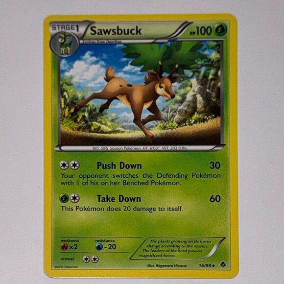 POKEMON CARD: Sawsbuck #16/98 (Pokemon Emerging Powers) - Picture 1 of 2